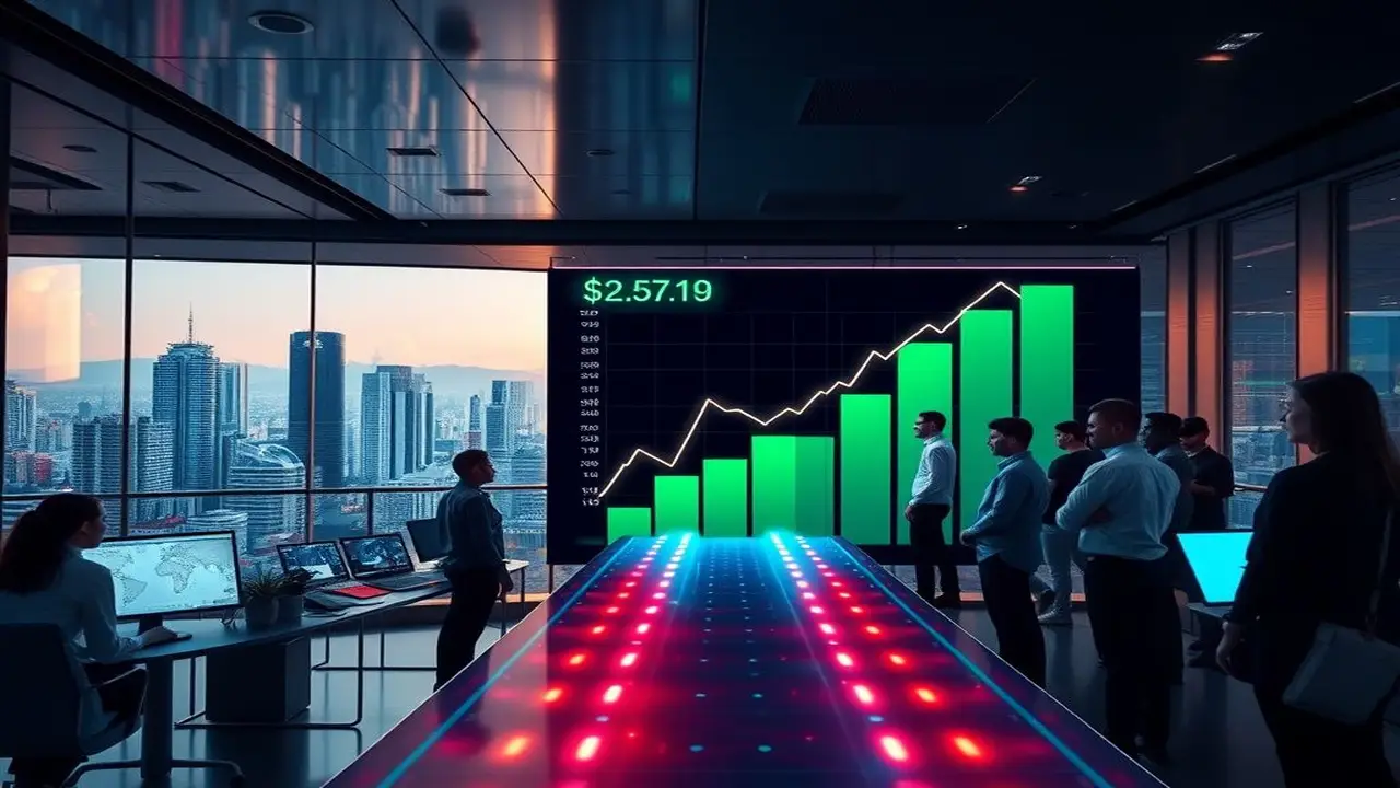 Diseño UX futurista visualiza datos vibrantes